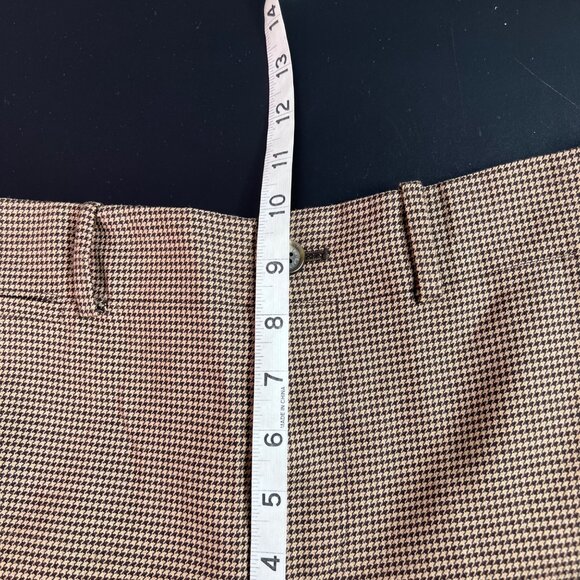 VTG Lauren Ralph Lauren Houndstooth Brown Women's Sanderson Dress Pants Size 8 - Picture 4 of 11